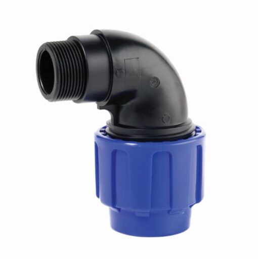 Koppling 2" utv. gänga - 50mm kläm 90 böj