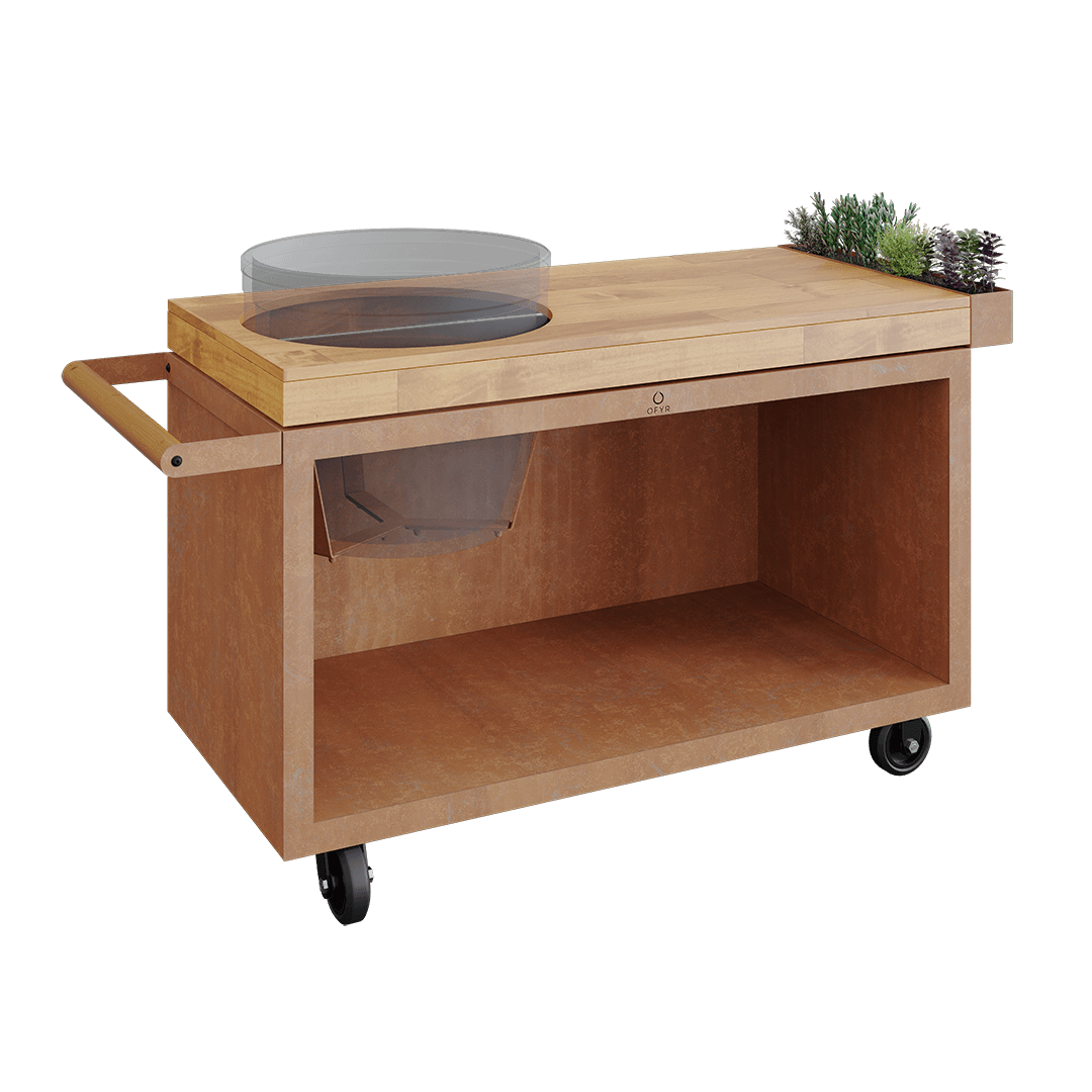 OFYR Kamado Table Corten 135 PRO TW BGE