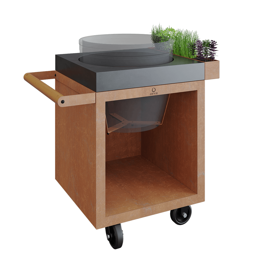 OFYR Kamado Table Corten 65 PRO Concrete BGE